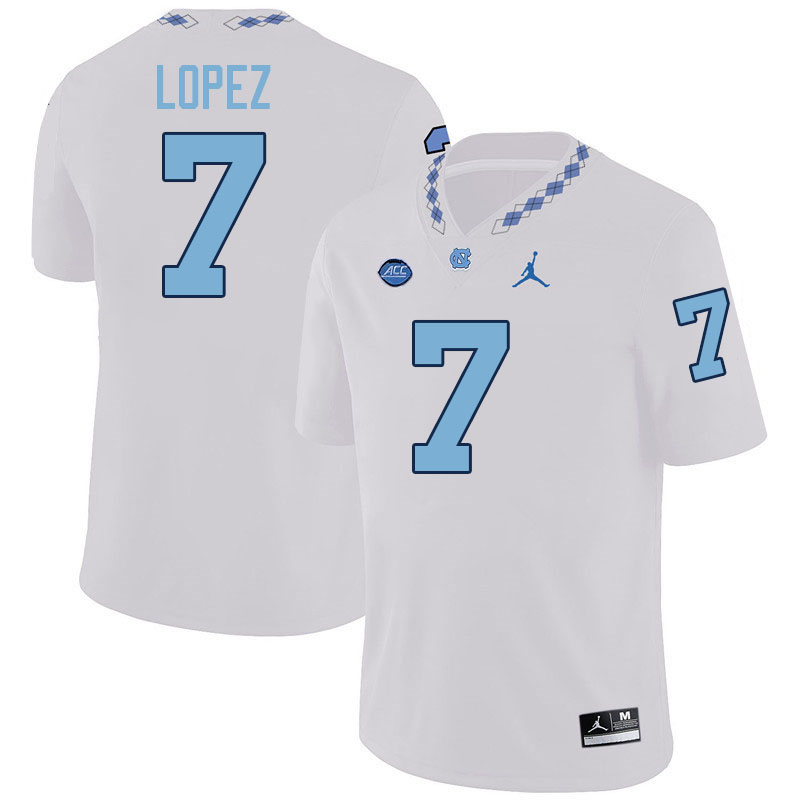 #7 Gio Lopez North Carolina Tar Heels College Football Jersey Stitched-White #7 Gio Lopez North Carolina Tar Heels College Football Jersey Stitched-White